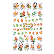 Load image into Gallery viewer, Leaf With Lines Nails Sticker Designer Fruit Nail Art 3D Decals Acrylic Designs Self Adhesive Manicure Slider Stickers Glitter Decals Love Nail Sequins Laser Heart Nail Supplies Sparkle Nail Accessories Star Accessories Heart Nail Art