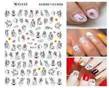 Load image into Gallery viewer, Leaf With Lines Nails Sticker Designer Fruit Nail Art 3D Decals Acrylic Designs Self Adhesive Manicure Slider Stickers Glitter Decals Love Nail Sequins Laser Heart Nail Supplies Sparkle Nail Accessories Star Accessories Heart Nail Art