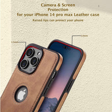 Load image into Gallery viewer, Leather Case Thin Flexible Soft Grip Luxury PU Leather Cover for Men Durable Anti-Scratch Full Phone Cases For iPhone 14 Pro Max 14 Plus Case Slim PU Leather Soft Shockproof Back Cover for iPhone 14 Pro