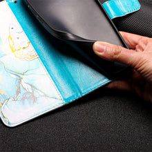 将图片加载到图库查看器,Leather Flip Phone Case For iPhone 14 13 12 Mini 11 Pro XS Max Cute Card Slot Wallet Cover Marble Pattern PU Leather Shockproof Flip Wallet Case with Stand Magnetic Money Pouch Silicone Bumper Phone Case