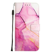 将图片加载到图库查看器,Leather Flip Phone Case For iPhone 14 13 12 Mini 11 Pro XS Max Cute Card Slot Wallet Cover Marble Pattern PU Leather Shockproof Flip Wallet Case with Stand Magnetic Money Pouch Silicone Bumper Phone Case