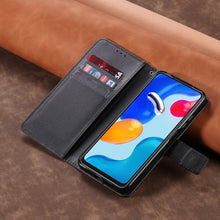 Load image into Gallery viewer, Leather Flip Wallet Case For Xiaomi Redmi Note 11 10 9 8 7 6 5 Pro 4X 8T 9T 9A 9C 6A 8A 7A POCO M3 X3 NFC Mi 10 11 Protect Cover Premium Faux Leather Wallet Case Flip Cover For Redmi