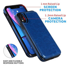 Load image into Gallery viewer, Leather Retro Card Holder Flip Cover for iPhone 11 12 13 14 Pro Max Mini Wallet Case iPhone 11 PU Leather Flip Cover Wallet Case For iPhone