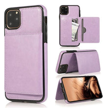 Load image into Gallery viewer, Leather Wallet Case For iPhone 11 Pro Max XS Max XR X 8 7 6S 6Plus 5 5S With Stand Card Pocket Case Cover Shockproof Texture PU Leather Wallet Cover