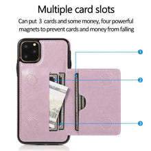 Load image into Gallery viewer, Leather Wallet Case For iPhone 11 Pro Max XS Max XR X 8 7 6S 6Plus 5 5S With Stand Card Pocket Case Cover Shockproof Texture PU Leather Wallet Cover