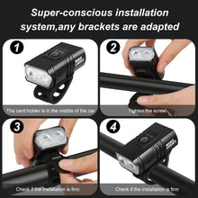 将图片加载到图库查看器,LED Bicycle Light Front USB Rechargeable 1000 Lumen Bike Front Lamp Mountain Bicycle Headlight Adjustable Lightness And Flashlight With Waterproof IPX5 And Large Capacity Battery