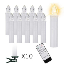 Load image into Gallery viewer, LED Candle Lamp Simulation Flame Light Warm Candle Family Party Christmas Birthday Party Decorated With Candles Ivory Battery Operated LED Taper Candles With Remote Control Christmas Candles
