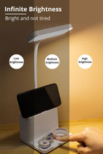 Load image into Gallery viewer, LED Desk Lamp with Penholder Eye Protection Reading Desk Lamp Rechargeable Flexible Gooseneck Bedside Lamp Indoor Lighting Decorative Table Lamp Cute Study Lamps for Bedroom Décor