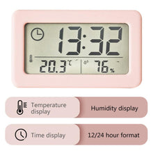 Load image into Gallery viewer, LED Digital Clock Digital Alarm Clock Battery Operated Small Desk Clocks with Smart Night Light Date Indoor Temperature LCD Electronic Clock for Bedroom Electronic Digital Screen Desktop Clock for Home Office Backlight Snooze Desk Clocks