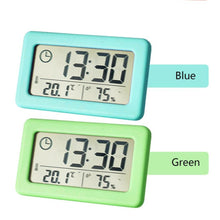 Load image into Gallery viewer, LED Digital Clock Digital Alarm Clock Battery Operated Small Desk Clocks with Smart Night Light Date Indoor Temperature LCD Electronic Clock for Bedroom Electronic Digital Screen Desktop Clock for Home Office Backlight Snooze Desk Clocks