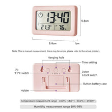 Load image into Gallery viewer, LED Digital Clock Digital Alarm Clock Battery Operated Small Desk Clocks with Smart Night Light Date Indoor Temperature LCD Electronic Clock for Bedroom Electronic Digital Screen Desktop Clock for Home Office Backlight Snooze Desk Clocks