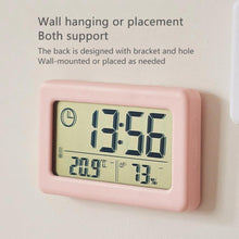 Load image into Gallery viewer, LED Digital Clock Digital Alarm Clock Battery Operated Small Desk Clocks with Smart Night Light Date Indoor Temperature LCD Electronic Clock for Bedroom Electronic Digital Screen Desktop Clock for Home Office Backlight Snooze Desk Clocks