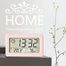 Load image into Gallery viewer, LED Digital Clock Digital Alarm Clock Battery Operated Small Desk Clocks with Smart Night Light Date Indoor Temperature LCD Electronic Clock for Bedroom Electronic Digital Screen Desktop Clock for Home Office Backlight Snooze Desk Clocks
