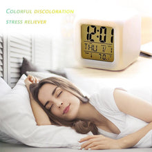 Load image into Gallery viewer, LED Digital Smart Alarm Clock Electronic Desktop Clocks LCD Display Showing Time Alarm Date Bedside Alarm Clocks with Snooze for Bedroom Kitchen Office Battery Operated Watch Table Electronic Desktop Clocks USB Wake Up Clock Wake Up Time