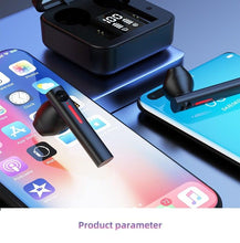 Load image into Gallery viewer, LED Display Bluetooth 5.0 Wireless Headphone Magnetic 9D Stereo Sound Earbud Sports Easy Pairing Earphone With Microphone Bluetooth In Ear Built-in Mic Headset For Sport Black Headphones Wireless Light Weight Design