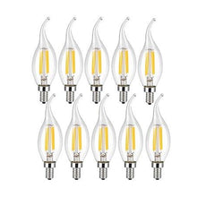 Load image into Gallery viewer, LED Filament Bulb E14 4W/6W AC220V Glass Shell 360 Degree C35 Edison Retro Candle Light Warm/Cold White LED Candelabra Bulb 25W Equivalent 250 Lumens, 3000K Soft White 2W Filament Dimmable LED Chandelier Light Bulbs