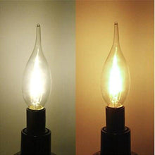 Load image into Gallery viewer, LED Filament Bulb E14 4W/6W AC220V Glass Shell 360 Degree C35 Edison Retro Candle Light Warm/Cold White LED Candelabra Bulb 25W Equivalent 250 Lumens, 3000K Soft White 2W Filament Dimmable LED Chandelier Light Bulbs