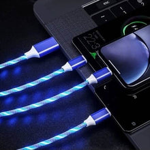 Load image into Gallery viewer, LED Light USB Charger Cable 3-in-1 Fast Charging