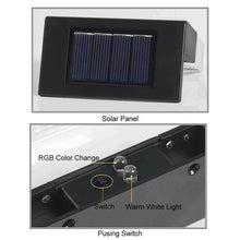 将图片加载到图库查看器,LED Solar Fence Light Outdoor Courtyard Home Garden Decoration Light RGB Waterproof Plywood Lights Decorative Table Lamp Cute Study Lamps for Bedroom Décor