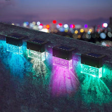 将图片加载到图库查看器,LED Solar Fence Light Outdoor Courtyard Home Garden Decoration Light RGB Waterproof Plywood Lights Decorative Table Lamp Cute Study Lamps for Bedroom Décor
