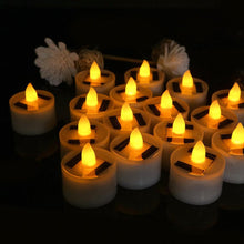 将图片加载到图库查看器,LED Solar Lamp Solar Electronic Candle Light LED Tea Lights Candles Battery Powered Fake Candles for Wedding Party Holidays Home Decoration Outdoor Electronic Flameless Candle Light For Outdoor Christmas Halloween