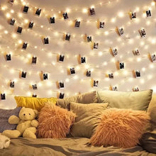 Load image into Gallery viewer, LED String Lights with 40 Wooden Clips