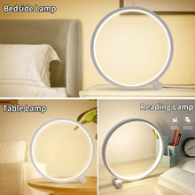 将图片加载到图库查看器,LED Table Lamp Bedroom Bedside Lamp Round Acrylic Living Room Lamp Reading Lamp Black/white Touch Control Dimmable Night Light Decorative Table Lamp Cute Study Lamps for Bedroom Décor