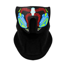 将图片加载到图库查看器,LED Warm Headgear ED Face Mask Party Masks Light Up Dance Halloween Cosplay Easter Rave Mask Luminous Costume Washable Foldable Luminous Cool Party Mask Activated Light Up Mask Led Music Party Mask Led Music Mask for Festival Party