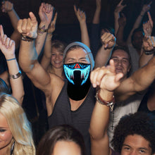 将图片加载到图库查看器,LED Warm Headgear ED Face Mask Party Masks Light Up Dance Halloween Cosplay Easter Rave Mask Luminous Costume Washable Foldable Luminous Cool Party Mask Activated Light Up Mask Led Music Party Mask Led Music Mask for Festival Party