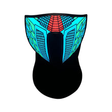将图片加载到图库查看器,LED Warm Headgear ED Face Mask Party Masks Light Up Dance Halloween Cosplay Easter Rave Mask Luminous Costume Washable Foldable Luminous Cool Party Mask Activated Light Up Mask Led Music Party Mask Led Music Mask for Festival Party