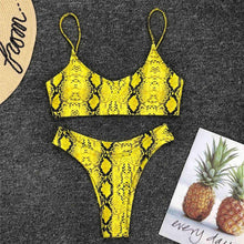 Load image into Gallery viewer, Leopard Bikini Women Swimwear Female Swimsuit Women Two Pieces Scalloped Bikini Set Swimsuits Bathing Suit Two-pieces Bikini Set Bather Bathing Suit