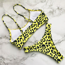 Load image into Gallery viewer, Leopard Bikini Women Swimwear Female Swimsuit Women Two Pieces Scalloped Bikini Set Swimsuits Bathing Suit Two-pieces Bikini Set Bather Bathing Suit