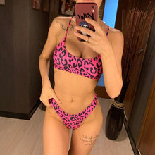 Load image into Gallery viewer, Leopard Bikini Women Swimwear Female Swimsuit Women Two Pieces Scalloped Bikini Set Swimsuits Bathing Suit Two-pieces Bikini Set Bather Bathing Suit