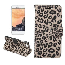 Load image into Gallery viewer, Leopard Print PU Leather Flip Cover Wallet Kickstand Feature with Card Slots Holder Magnetic Clasp Case For iPhone 14 13 12 11 Pro Max Mini 8 Plus 7 X XS XR SE Leather Leopard Flip Cover Luxury Wallet Phone Case