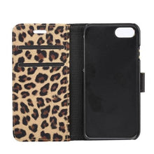Load image into Gallery viewer, Leopard Print PU Leather Flip Cover Wallet Kickstand Feature with Card Slots Holder Magnetic Clasp Case For iPhone 14 13 12 11 Pro Max Mini 8 Plus 7 X XS XR SE Leather Leopard Flip Cover Luxury Wallet Phone Case