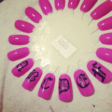 将图片加载到图库查看器,Letter 3D Decals Nail Art Stickers English Old Font Black Number Tattoo Nails Design Water Sliders Manicure Decoration 3D Nail Supplies Holographic Old English Character Nail Self-Adhesive Sticker English Font Design Manicure Decorations Accessories