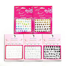 将图片加载到图库查看器,Letter 3D Decals Nail Art Stickers English Old Font Black Number Tattoo Nails Design Water Sliders Manicure Decoration 3D Nail Supplies Holographic Old English Character Nail Self-Adhesive Sticker English Font Design Manicure Decorations Accessories