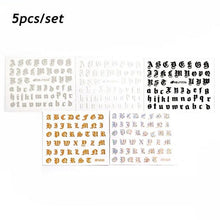 将图片加载到图库查看器,Letter 3D Decals Nail Art Stickers English Old Font Black Number Tattoo Nails Design Water Sliders Manicure Decoration 3D Nail Supplies Holographic Old English Character Nail Self-Adhesive Sticker English Font Design Manicure Decorations Accessories