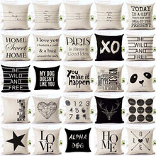 Load image into Gallery viewer, Letter Love Home Cushion Covers Cotton Linen Black White Pillow Cover I Love You Forever and Always Throw Pillow Case Love Letter Pillow Cushion Covers Fashion Home Decor Cover Sofa Bed Nordic Decorative Pillow Case 45x45CM