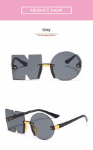 Load image into Gallery viewer, Letter NO Party Rimless Irregular Design Sunglasses For Men/Women Fashionable NO Sunglasses for Kids Oversize & Irregular Design Frameless Polygon Glasses For Children
