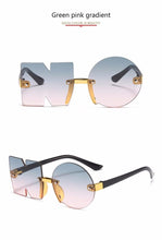 Load image into Gallery viewer, Letter NO Party Rimless Irregular Design Sunglasses For Men/Women Fashionable NO Sunglasses for Kids Oversize & Irregular Design Frameless Polygon Glasses For Children