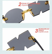 Load image into Gallery viewer, Letter NO Party Rimless Irregular Design Sunglasses For Men/Women Fashionable NO Sunglasses for Kids Oversize & Irregular Design Frameless Polygon Glasses For Children