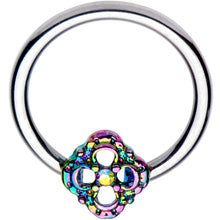 Load image into Gallery viewer, 16G 3/8 Iridescent Rainbow Flower BCR Captive Ring