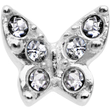 将图片加载到图库查看器,16G Clear Gem Silver Tone Butterfly Tragus Cartilage Earring
