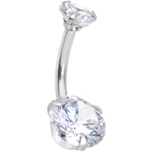 Load image into Gallery viewer, Clear Pink CZ Gem Alluring Elegance Dangle Belly Ring