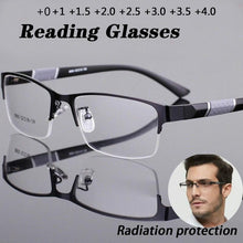 将图片加载到图库查看器,Lightweight Alloy Semi-Rimless Reading Glasses For Men And Women With Quality Half Frame Men Reading Glasses For Men New Retro Eyewear