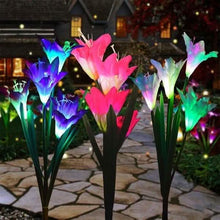 Load image into Gallery viewer, Lily Flower Multi-Color Changing LED Solar Powered Lights