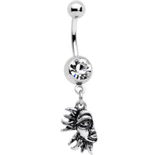 Load image into Gallery viewer, Clear Gem Sun Smile Puzzle Best Friend Dangle Belly Ring Set of 2