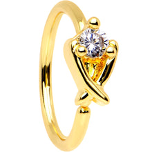 Load image into Gallery viewer, 20G 5/16 Clear CZ Gem Gold PVD Crisscross Seamless Circular Ring