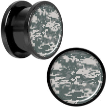 Load image into Gallery viewer, Digital Camo Print Black Anodized Screw Fit Plug Set 9/16